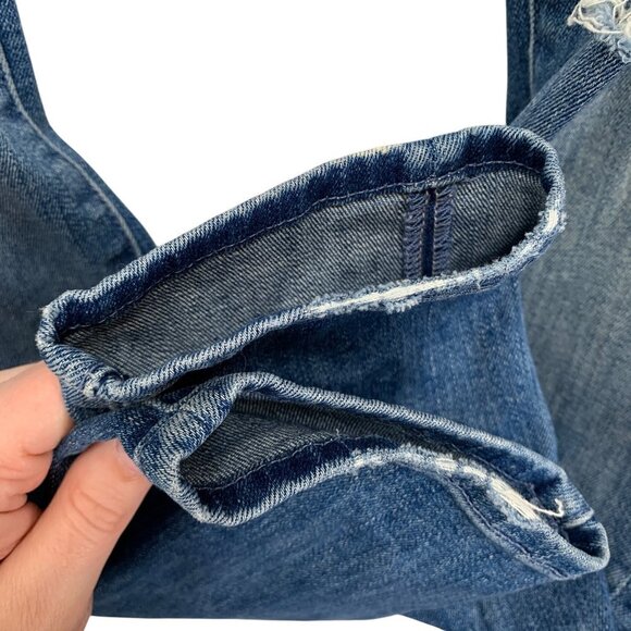 MOTHER High Waisted Looker Jeans Womens 28 Blue Medium Wash Distressed Stretch - Picture 6 of 11